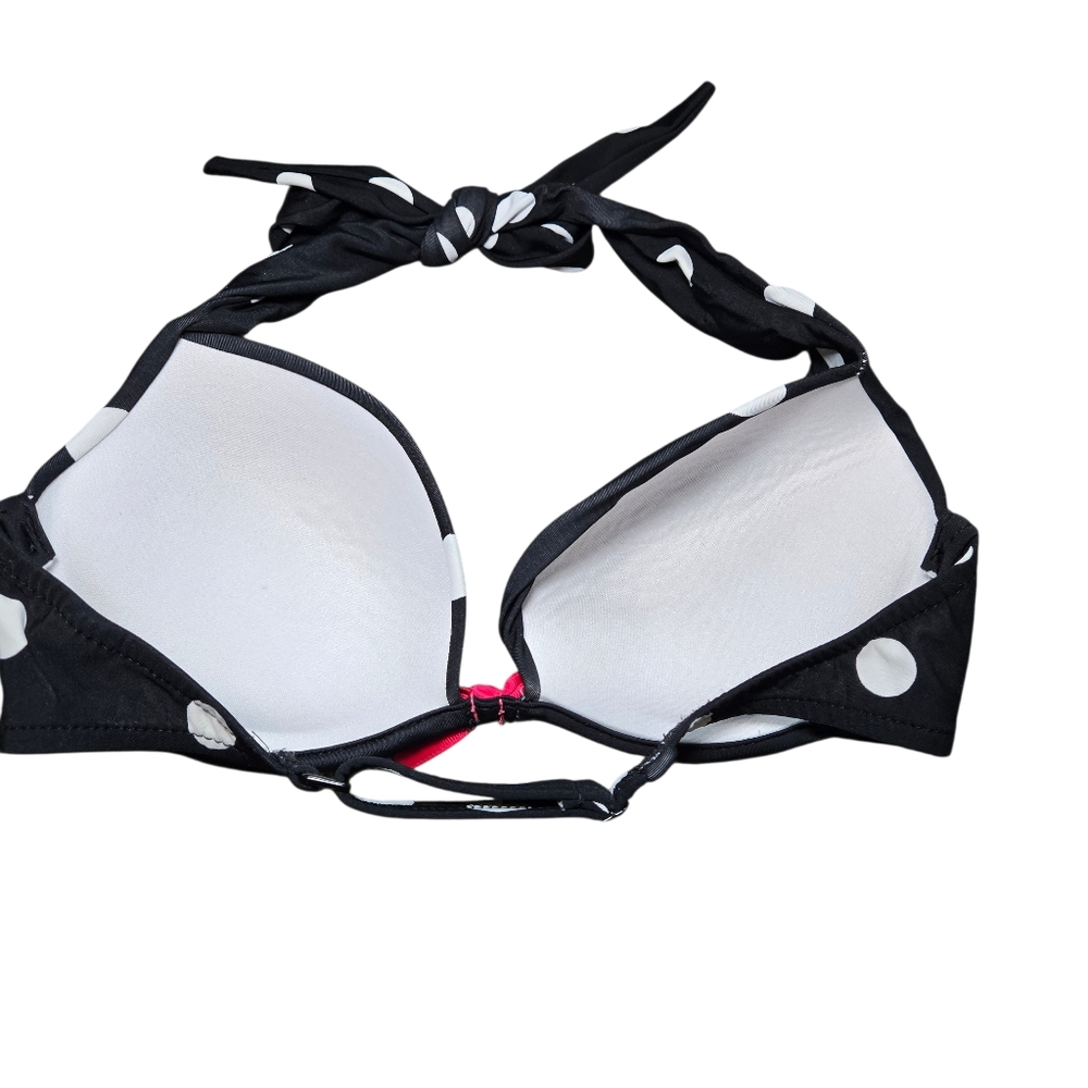 VENUS Black Bikini with White Dots and Pink Bows - Picture 5 of 13